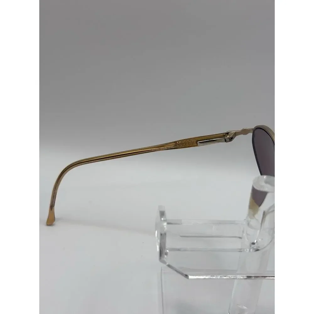 First Issue Gold Oval Sunglasses Purple Lenses